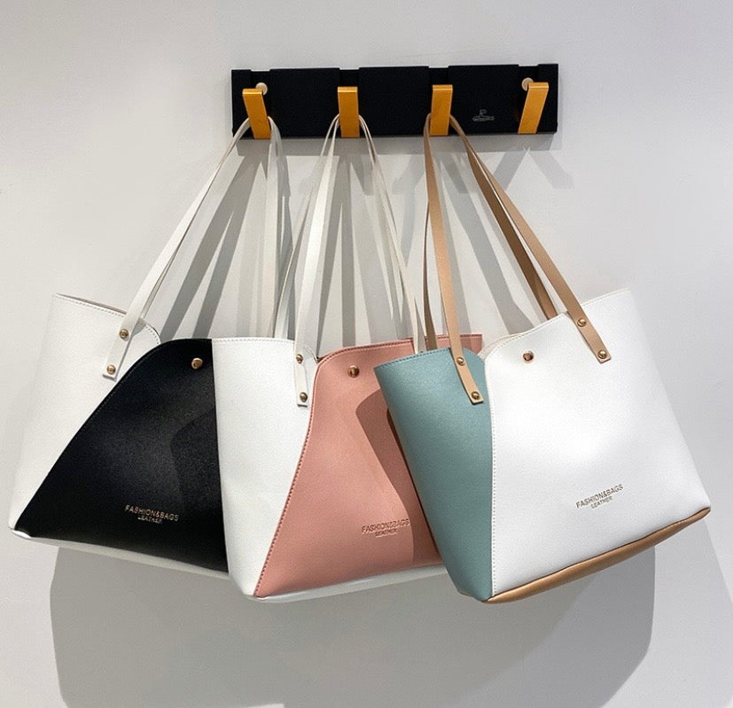 Colorblock tote bag